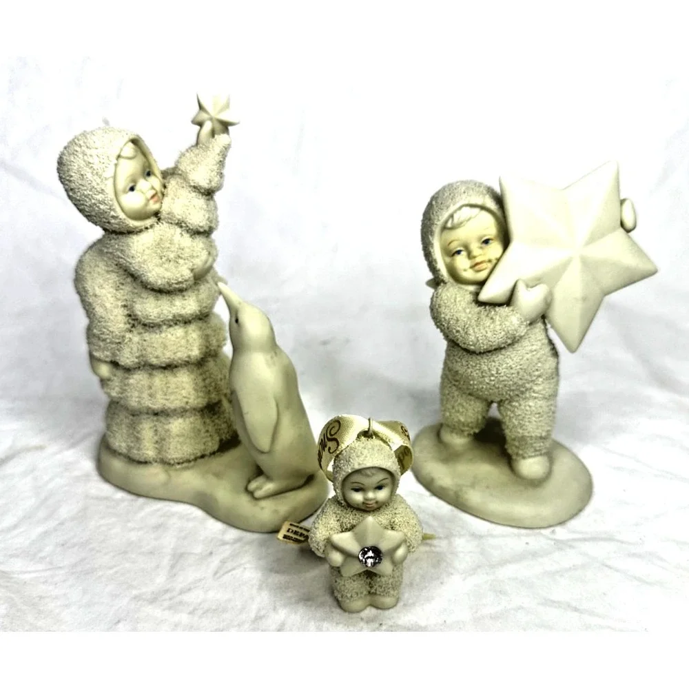 Snow Babies Dept 56 Starshine Make it Shine Found Biggest Star Set 3